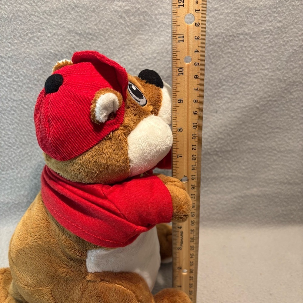 Buc-ees 11" Inch Plush Bucky Beaver Red Hat Red Logo Shirt JAAG Stuffed Animal - Picture 3 of 7